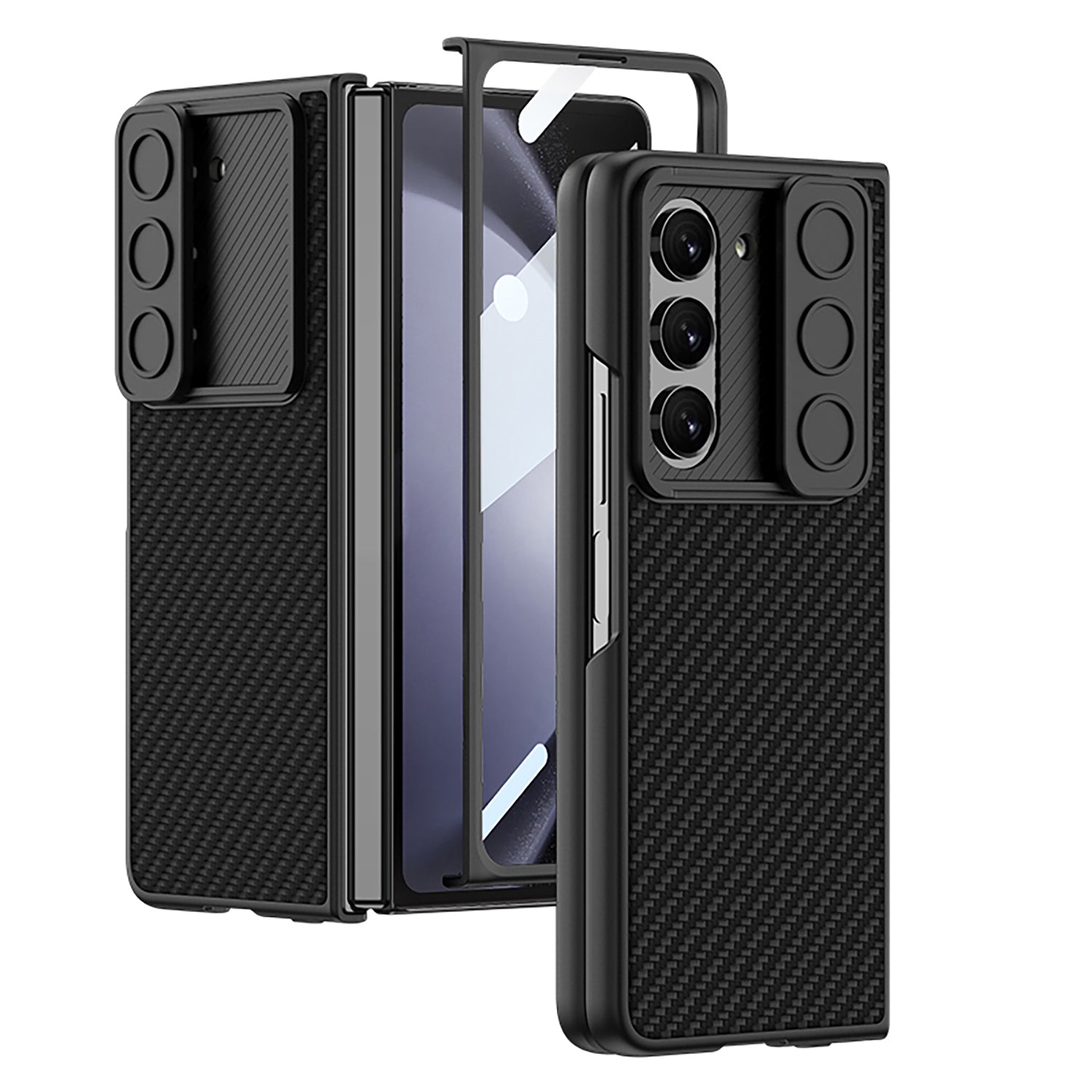 GKK beskyttelsescover til Samsung Galaxy Z Fold5 5G hård pc PU slankt telefoncover med hærdet glasfilm GKK beskyttelsescover til Samsung Galaxy Z Fold5 5G hård pc PU slankt telefoncover med hærdet glasfilm